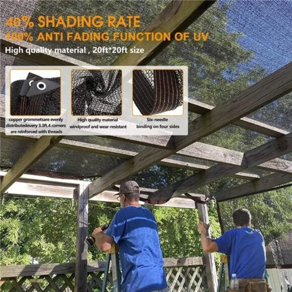 ShadeCloth for Garden Plants Greenhouse,40-50% Sunblock Shade Neting for Outdoor - Picture 3 of 7